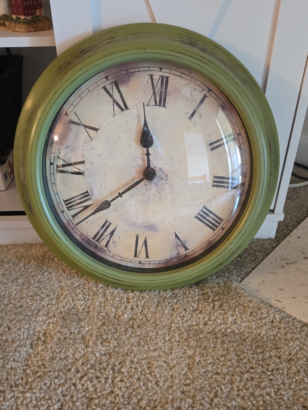 Green Vintage-Style Wall Clock - Brand Unspecified